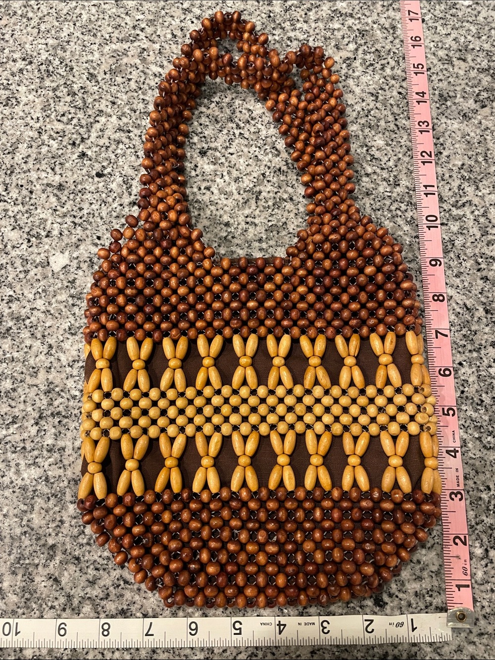 Bueno Brown & Yellow Beaded Purse